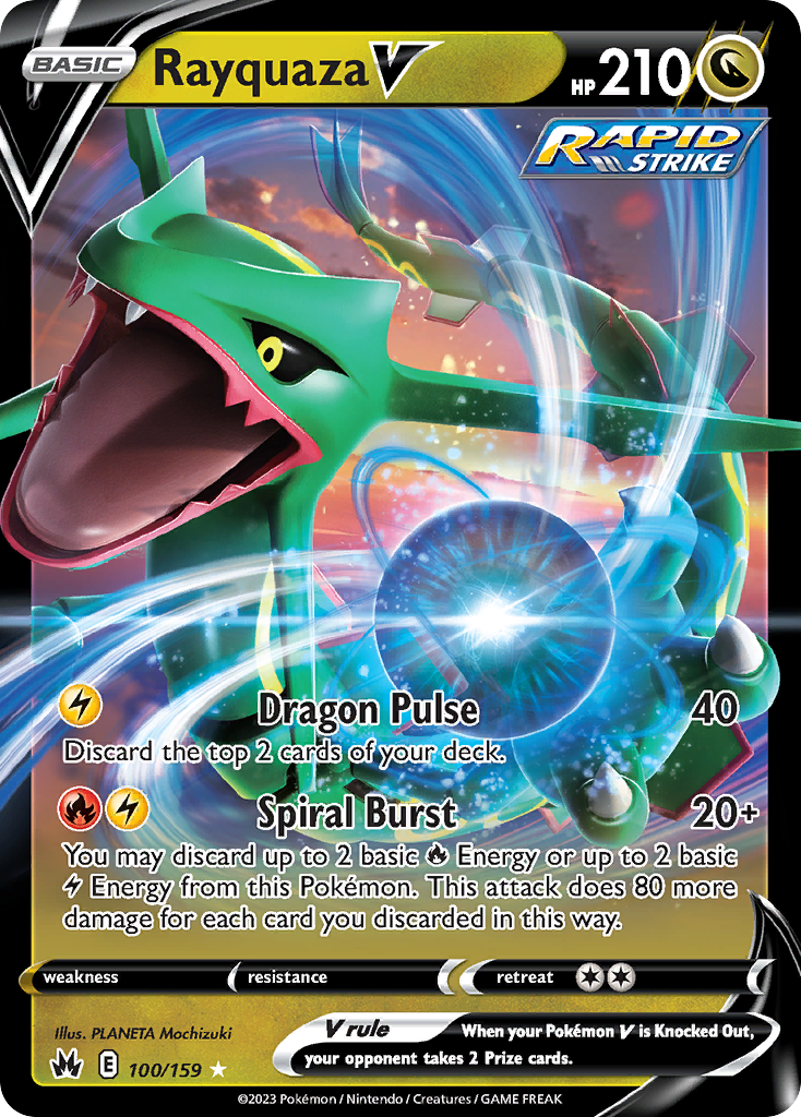 100/159 [CRZ] Rayquaza V - Rare Holo V