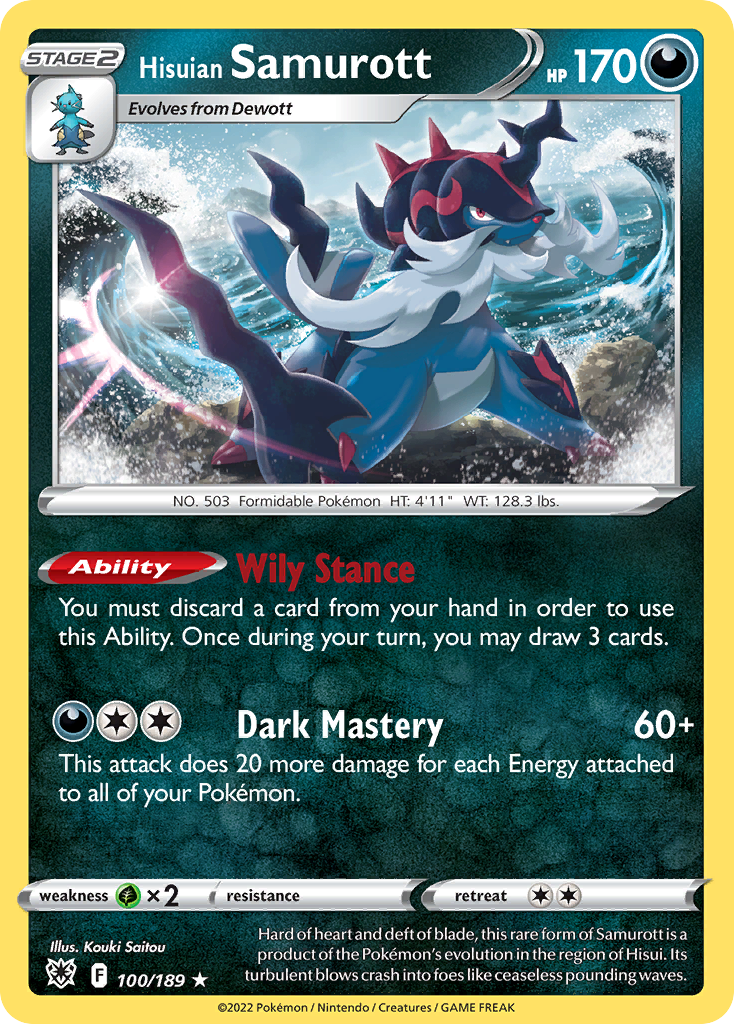 100/189 [ASR] Hisuian Samurott - Rare Holo