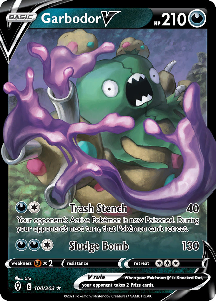 100/203 [EVS] Garbodor V - Rare Holo V