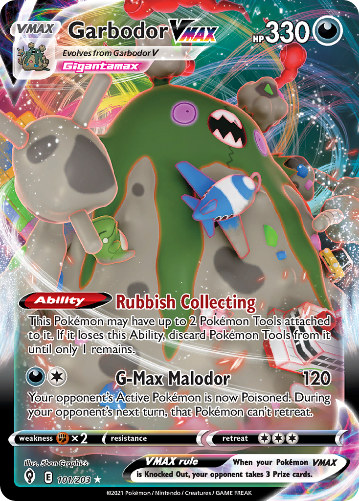 101/203 [EVS] Garbodor VMAX - Rare Holo VMAX