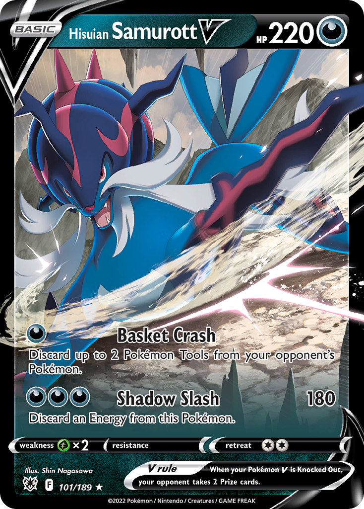 101/189 [ASR] Hisuian Samurott V - Rare Holo V