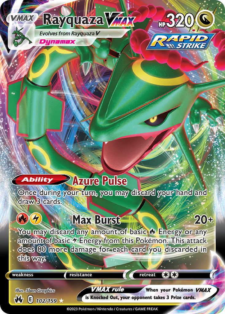 102/159 [CRZ] Rayquaza VMAX - Rare Holo VMAX