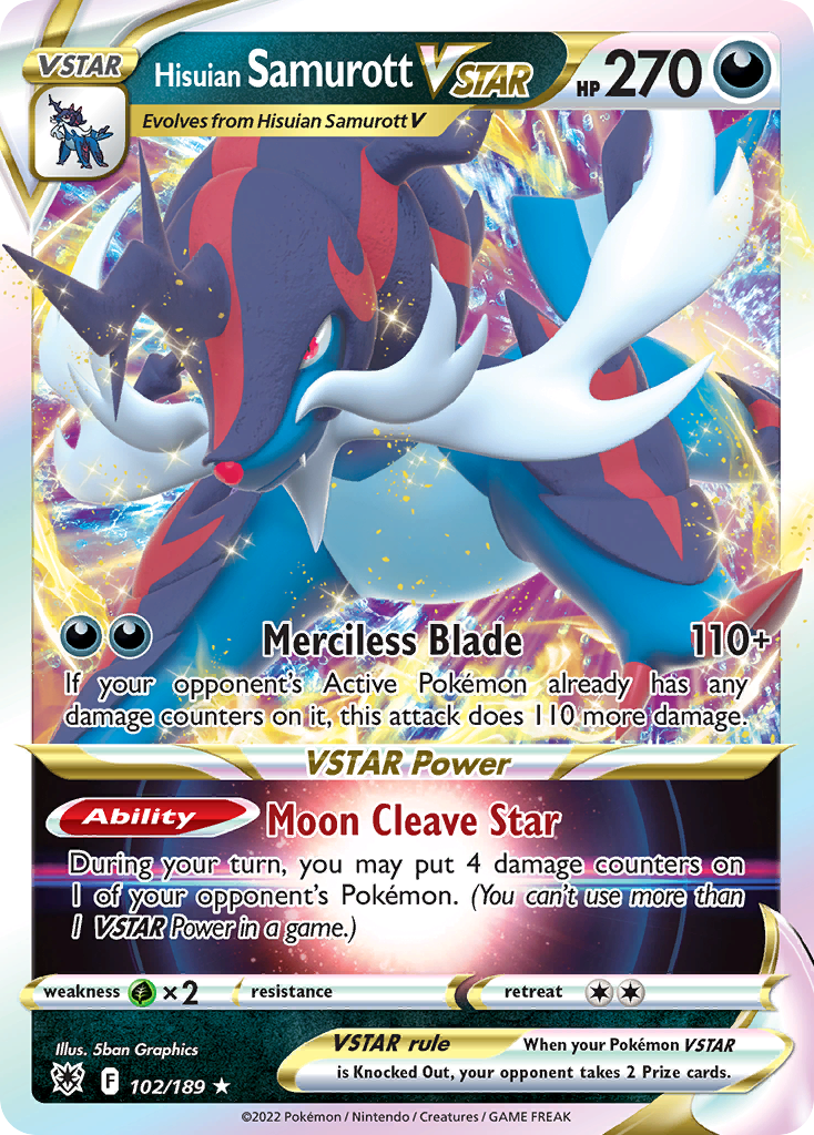 102/189 [ASR] Hisuian Samurott VSTAR - Rare Holo VSTAR