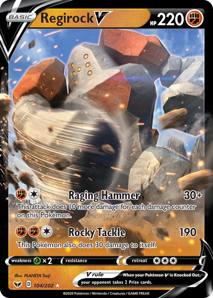 104/202 [SSH] Regirock V - Rare Holo V