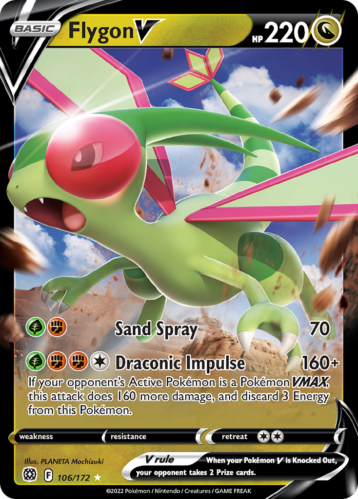 106/172 [BRS] Flygon V - Rare Holo V