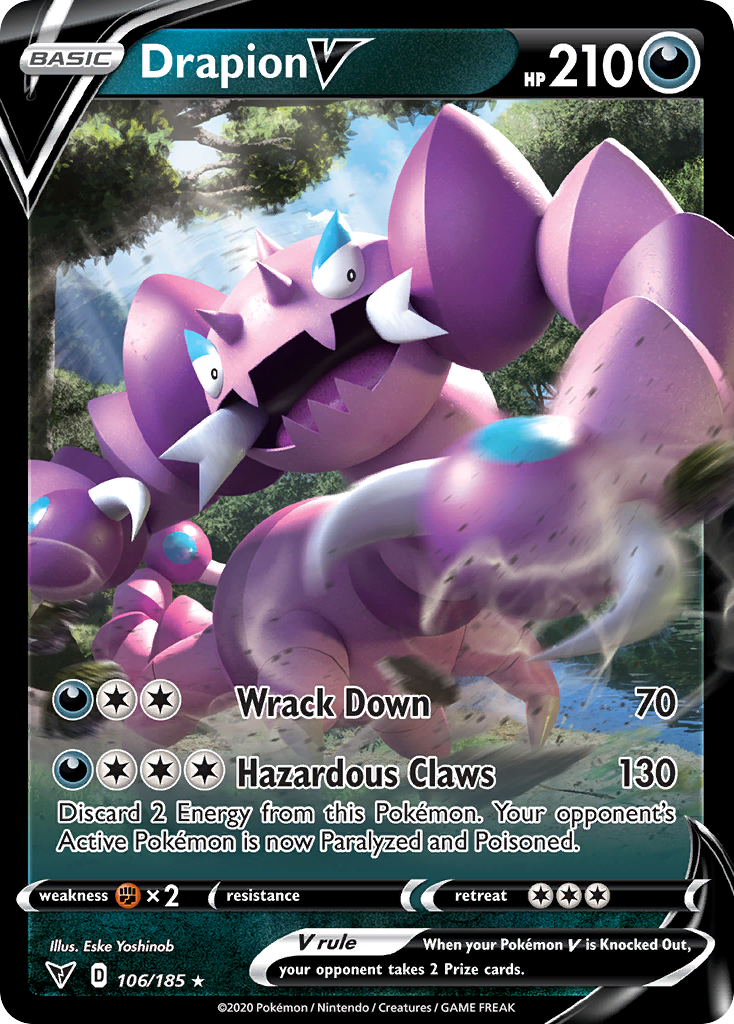 106/185 [VIV] Drapion V - Rare Holo V