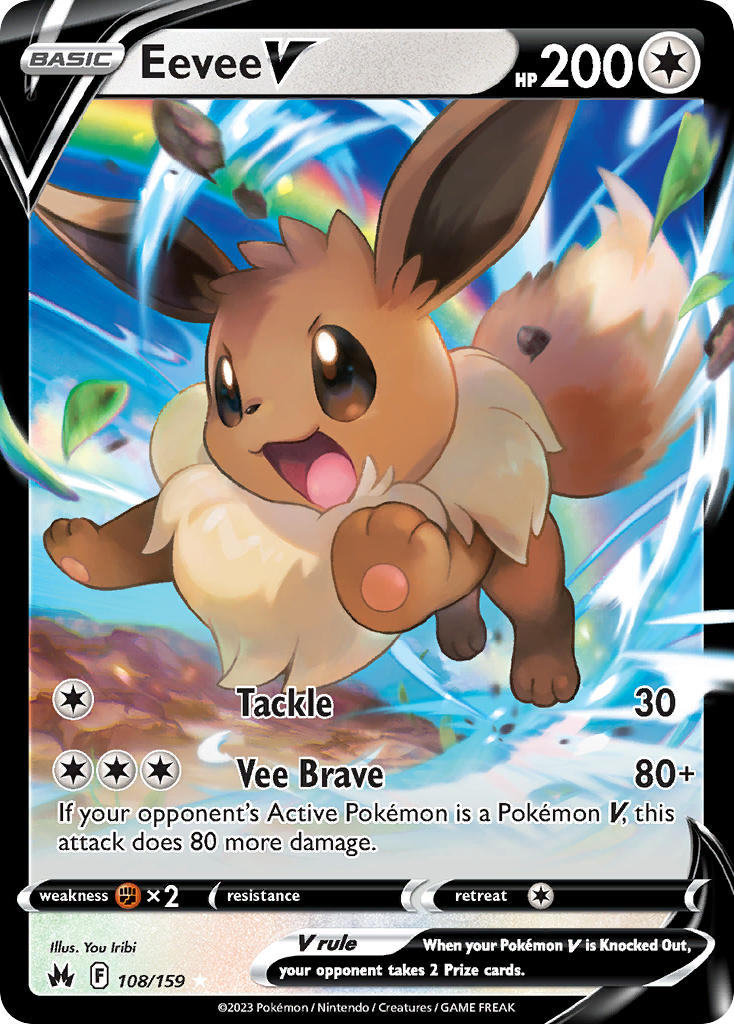 108/159 [CRZ] Eevee V - Rare Holo V