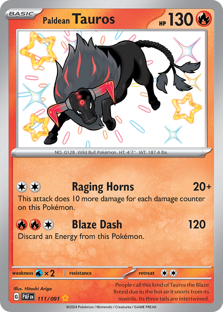 111/91 [SV4PT5] Paldean Tauros - Shiny Rare