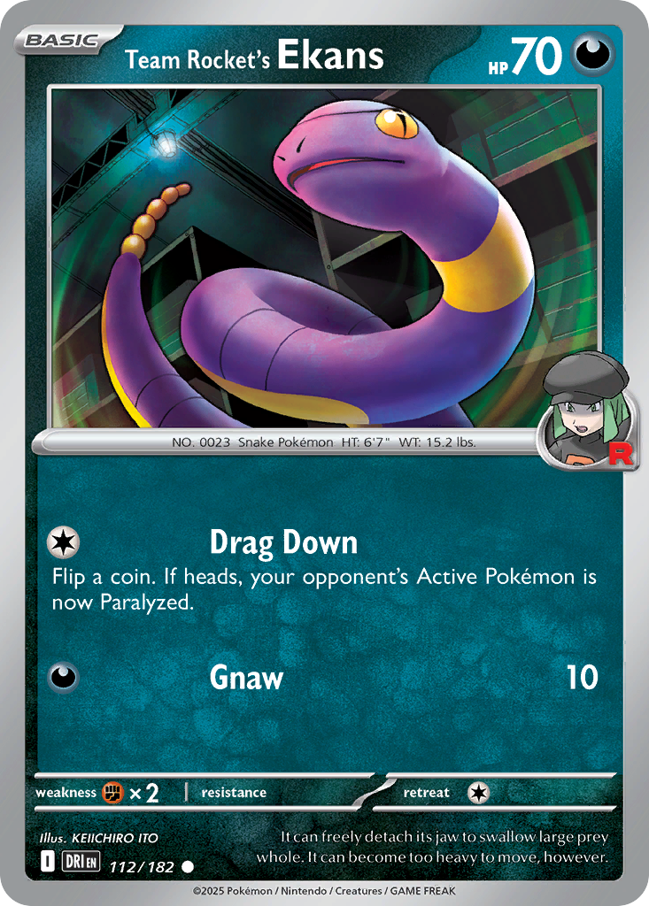112/182 [DRI] Team Rocket's Ekans - Common
