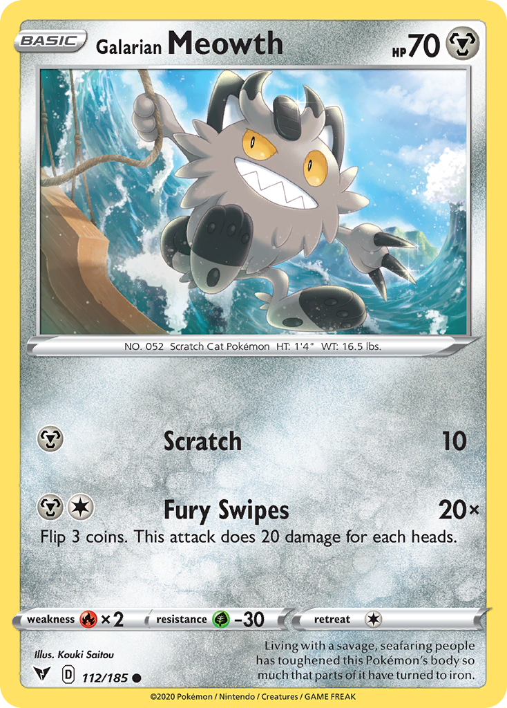 112/185 [VIV] Galarian Meowth - Common