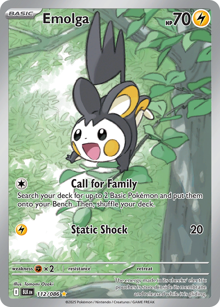 112/86 [BLK] Emolga - Illustration Rare