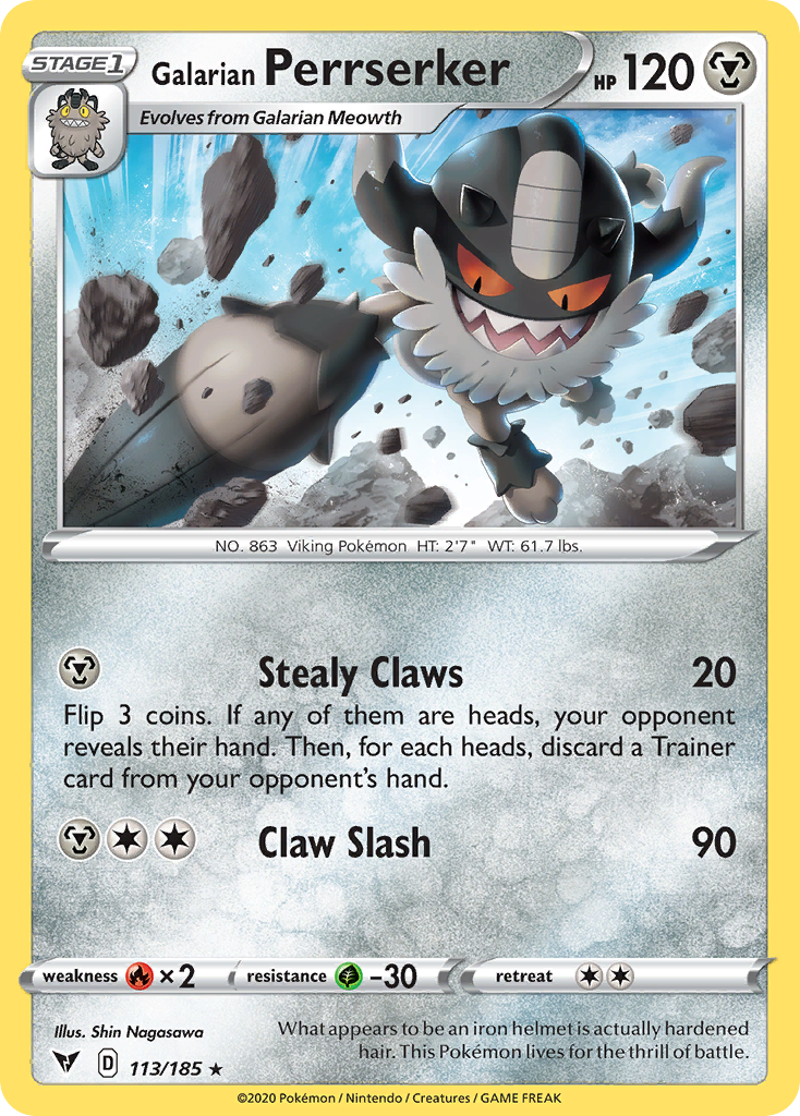113/185 [VIV] Galarian Perrserker - Rare