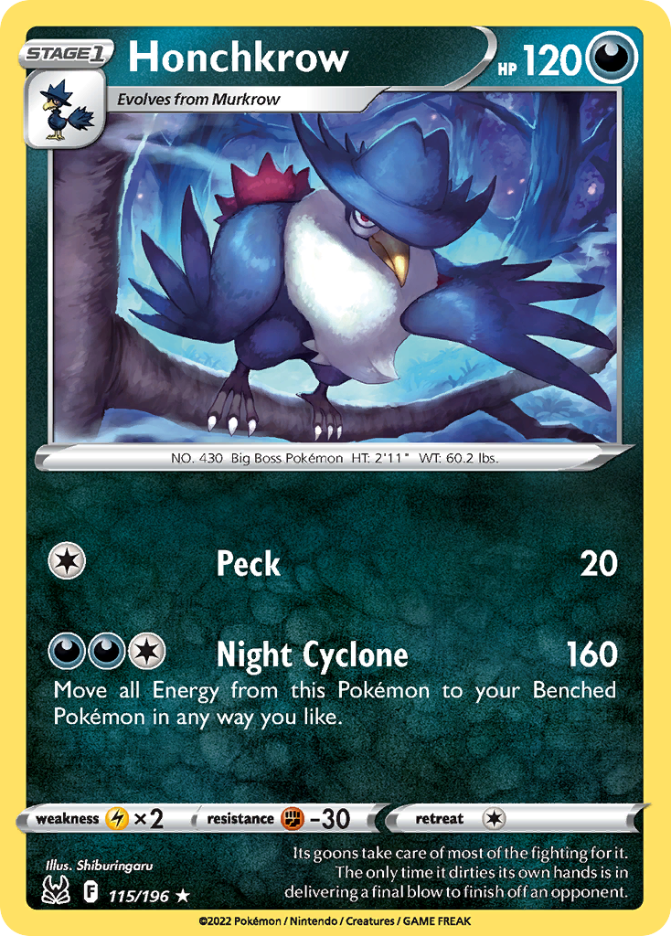 115/196 [LOR] Honchkrow - Rare
