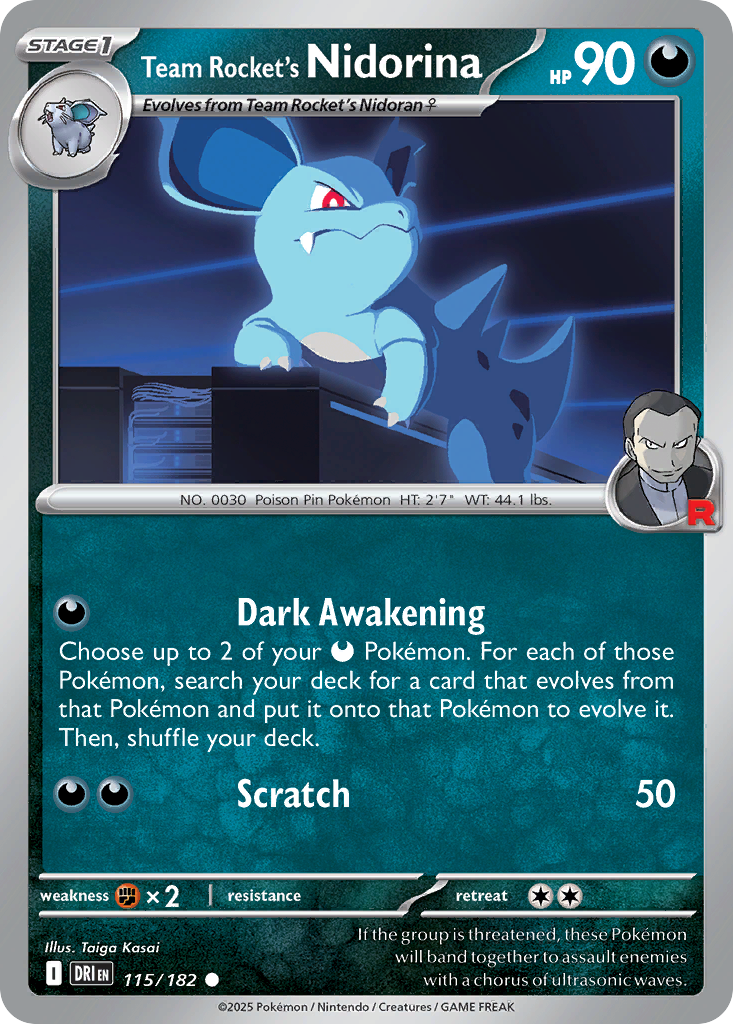 115/182 [DRI] Team Rocket's Nidorina - Common