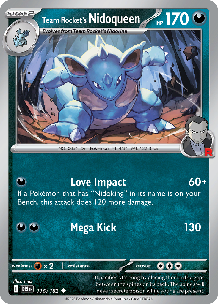 116/182 [DRI] Team Rocket's Nidoqueen - Uncommon