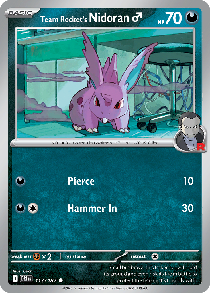 117/182 [DRI] Team Rocket's Nidoran♂ - Common