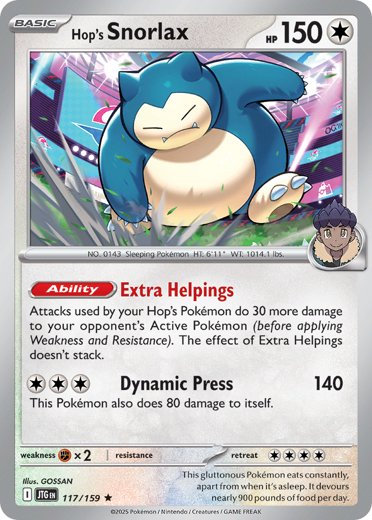 117/159 [JTG] Hop's Snorlax - Rare