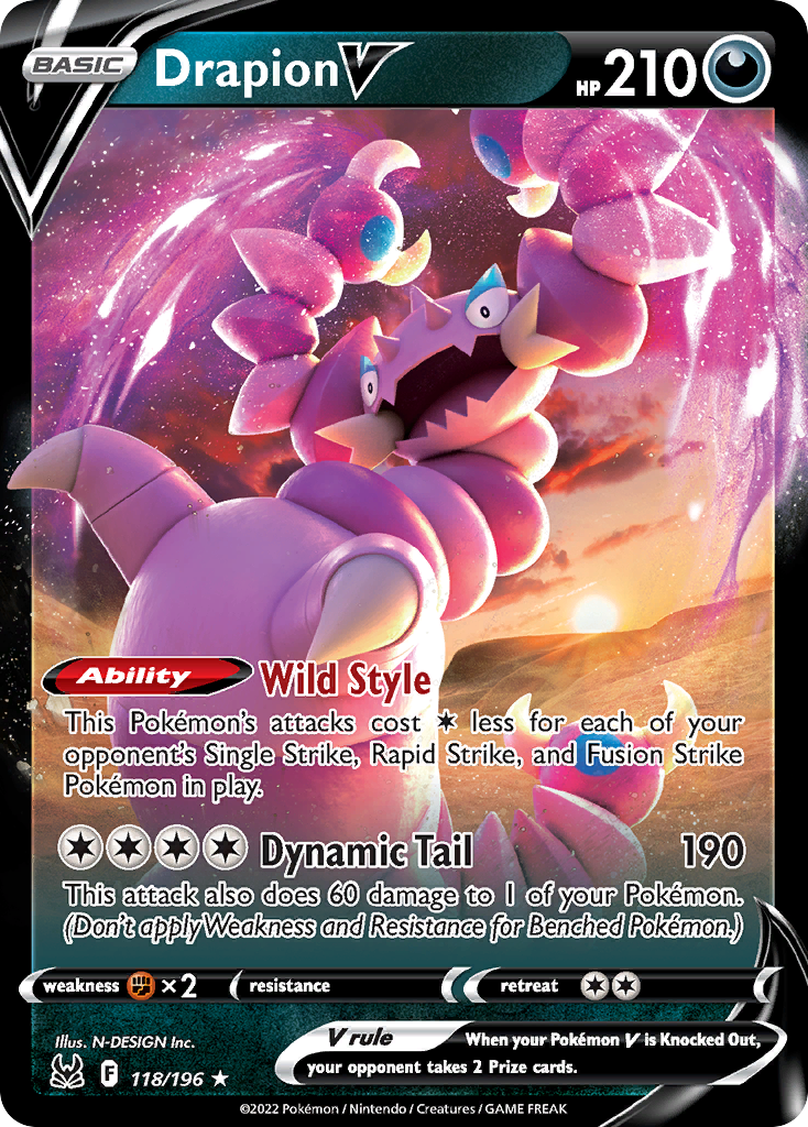 118/196 [LOR] Drapion V - Rare Holo V