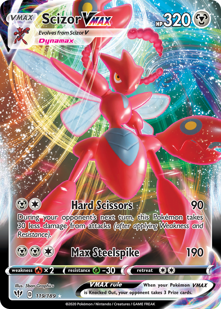 119/189 [DAA] Scizor VMAX - Rare Holo VMAX