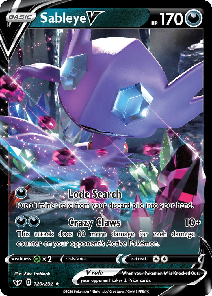120/202 [SSH] Sableye V - Rare Holo V
