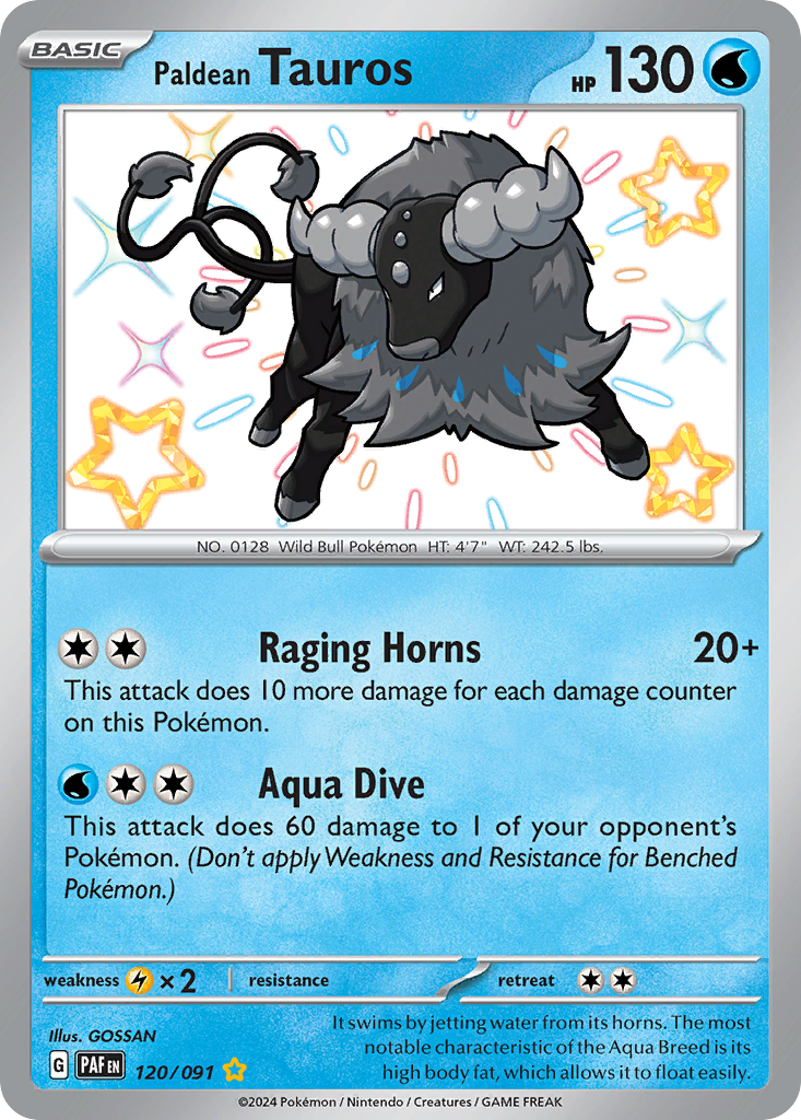 120/91 [SV4PT5] Paldean Tauros - Shiny Rare