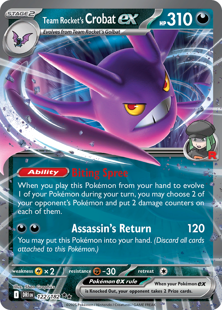 122/182 [DRI] Team Rocket's Crobat ex - Double Rare