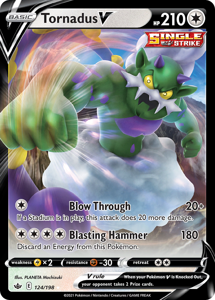 124/198 [CRE] Tornadus V - Rare Holo V