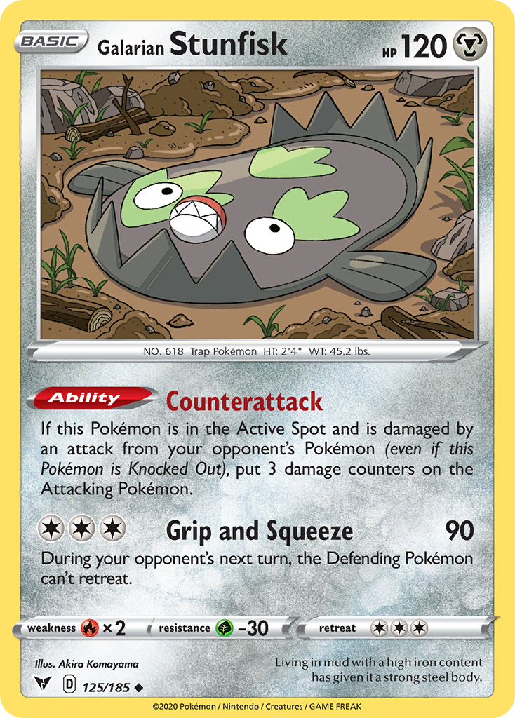 125/185 [VIV] Galarian Stunfisk - Uncommon