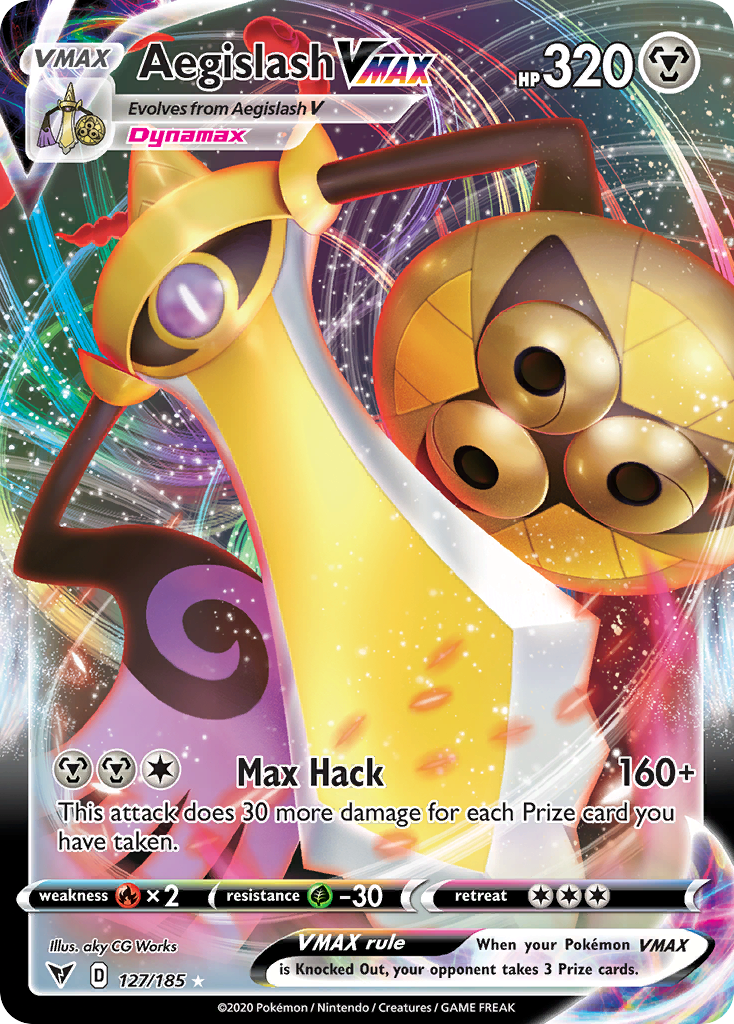 127/185 [VIV] Aegislash VMAX - Rare Holo VMAX