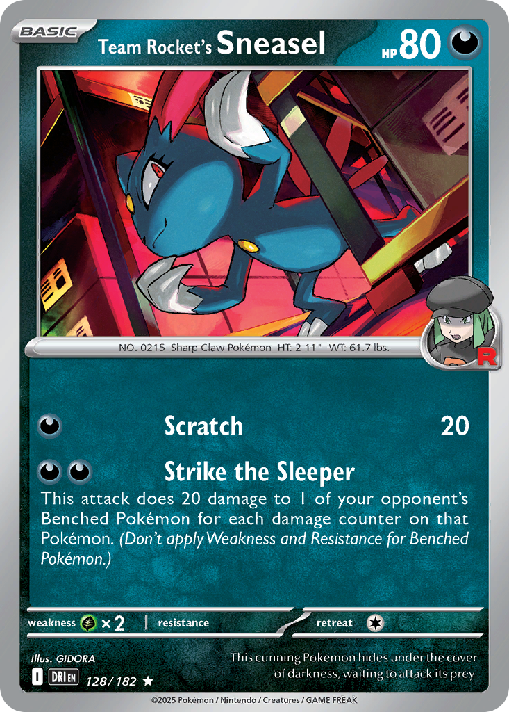 128/182 [DRI] Team Rocket's Sneasel - Rare