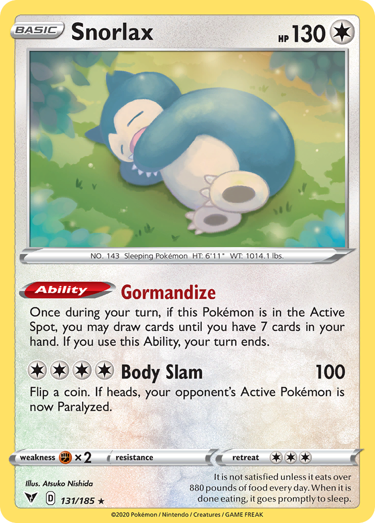 131/185 [VIV] Snorlax - Rare Holo