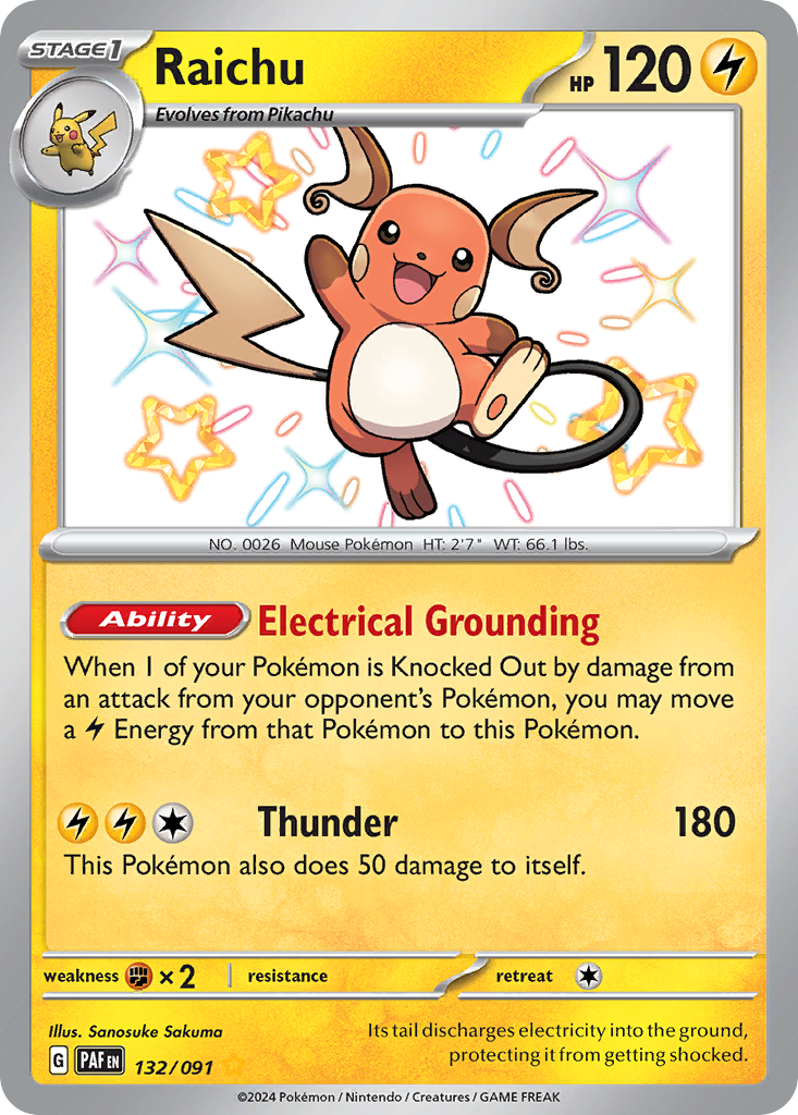 132/91 [SV4PT5] Raichu - Shiny Rare