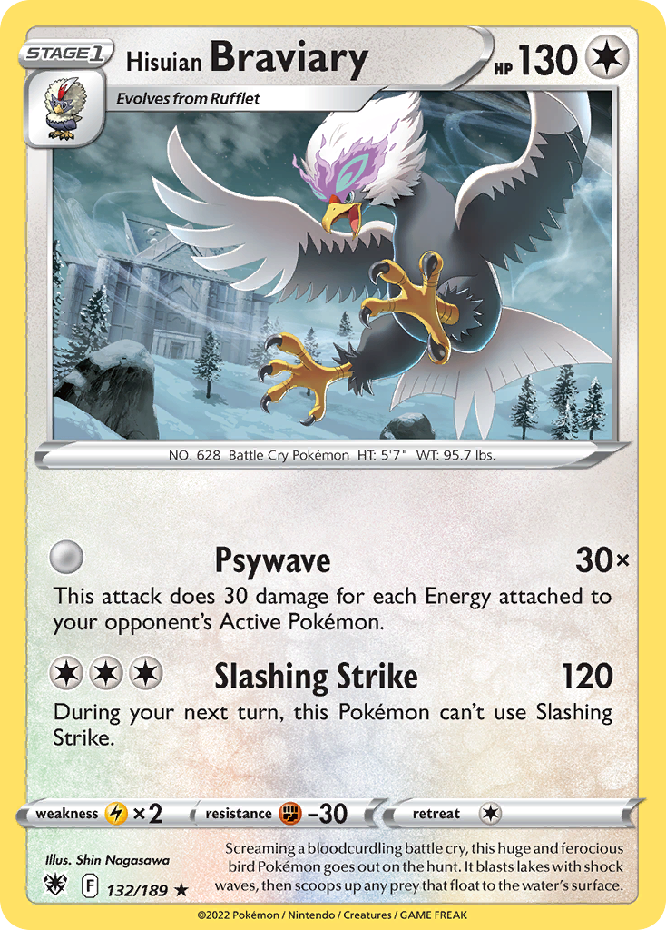 132/189 [ASR] Hisuian Braviary - Rare