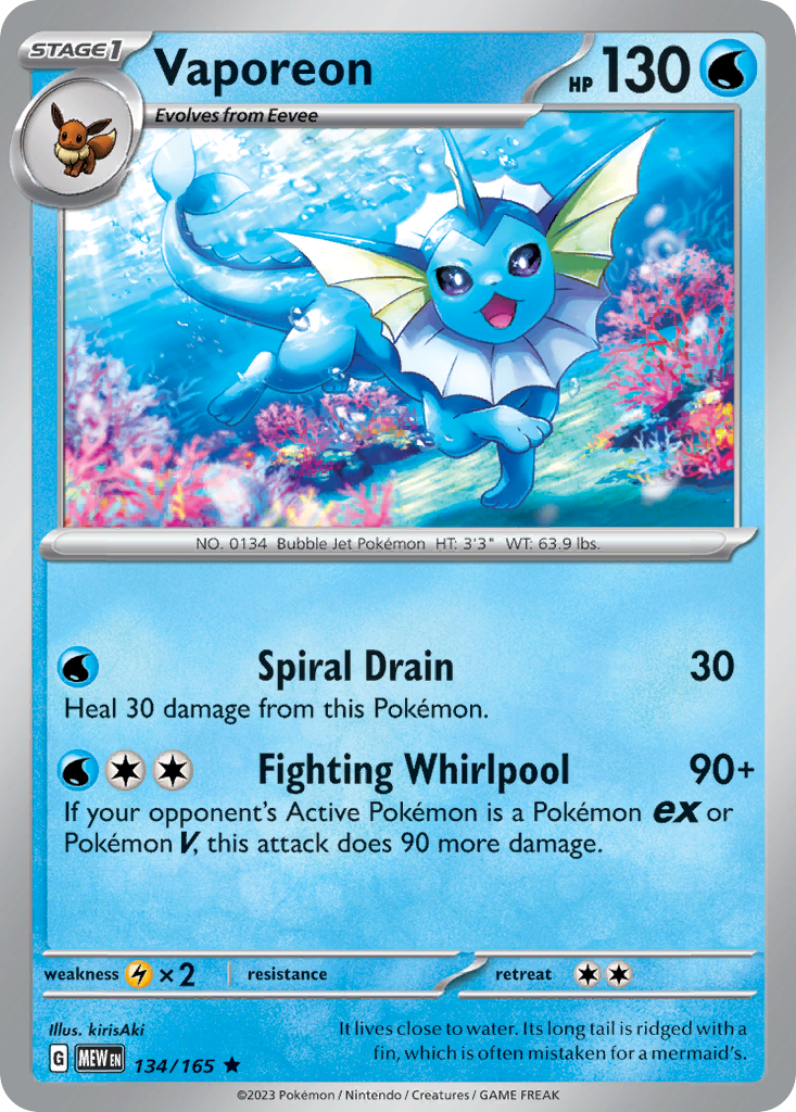 134/165 [SV3PT5] Vaporeon - Rare