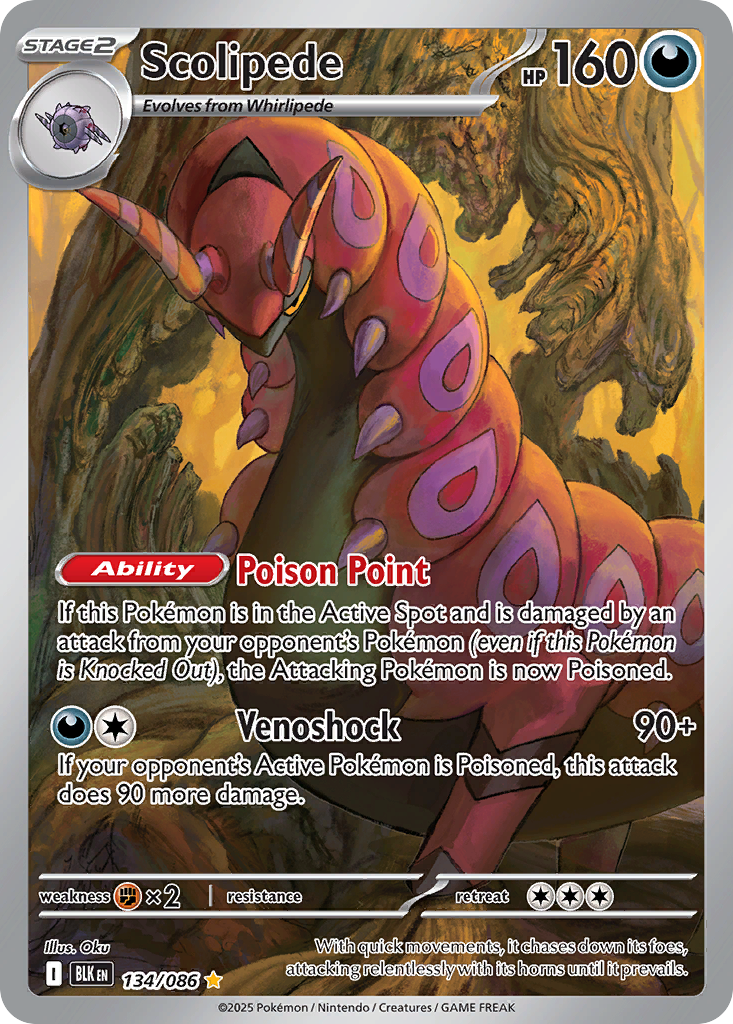 134/86 [BLK] Scolipede - Illustration Rare