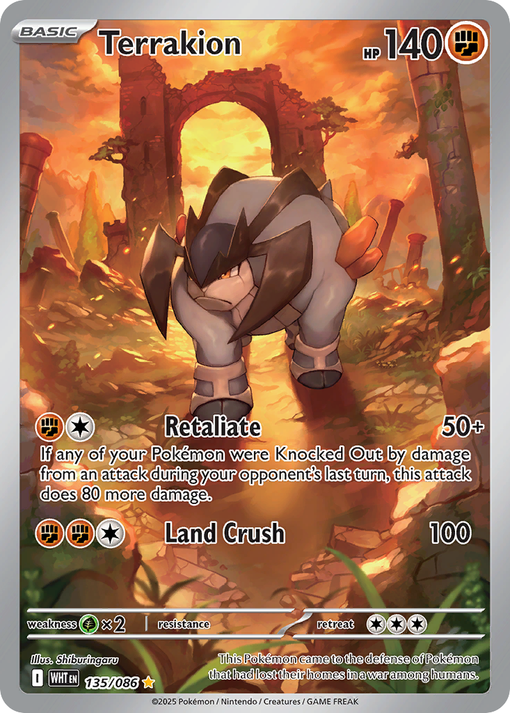 135/86 [WHT] Terrakion - Illustration Rare
