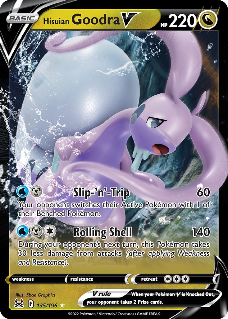 135/196 [LOR] Hisuian Goodra V - Rare Holo V
