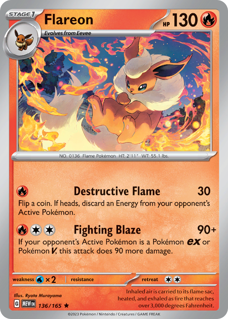 136/165 [SV3PT5] Flareon - Rare