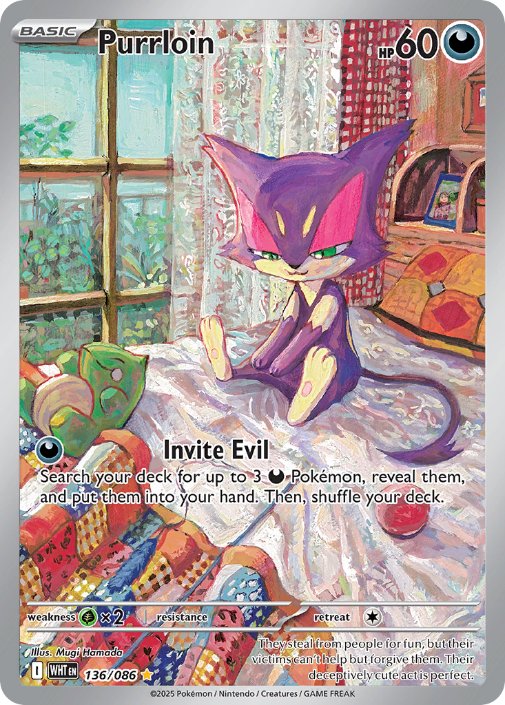 136/86 [WHT] Purrloin - Illustration Rare