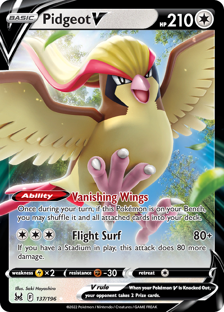 137/196 [LOR] Pidgeot V - Rare Holo V