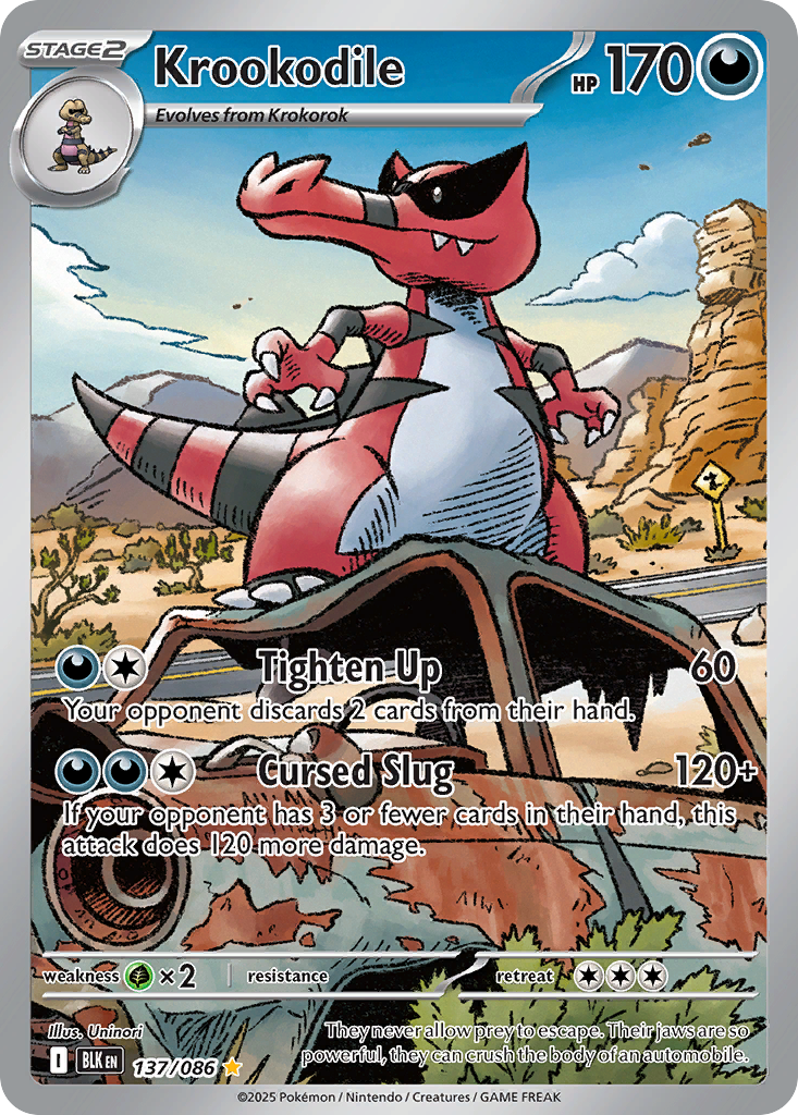 137/86 [BLK] Krookodile - Illustration Rare