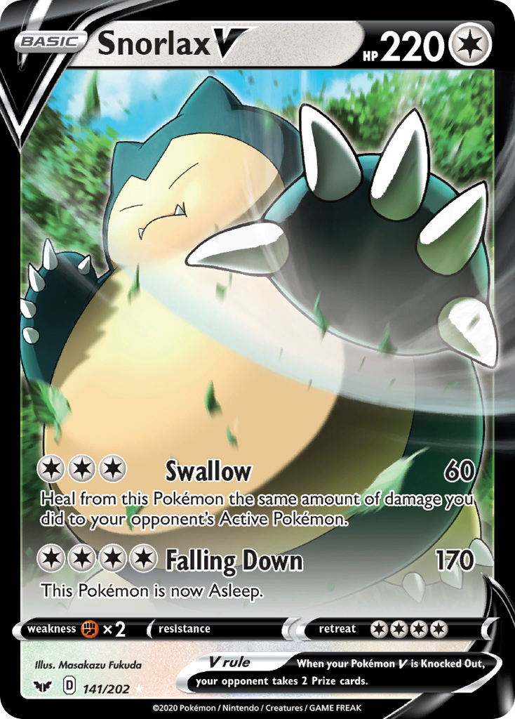 141/202 [SSH] Snorlax V - Rare Holo V