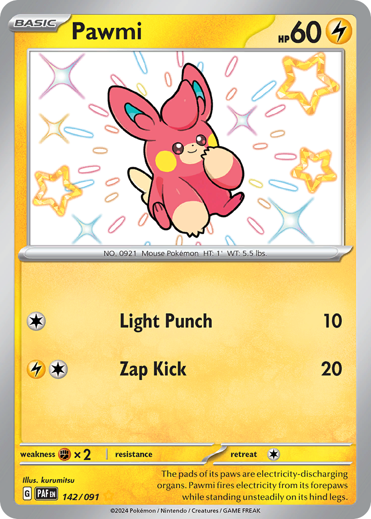 142/91 [SV4PT5] Pawmi - Shiny Rare