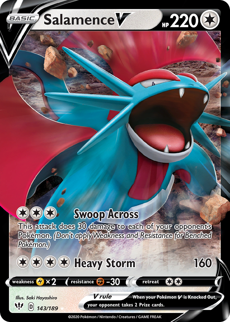 143/189 [DAA] Salamence V - Rare Holo V