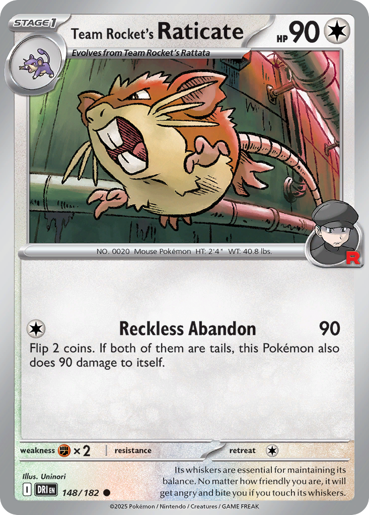 148/182 [DRI] Team Rocket's Raticate - Common