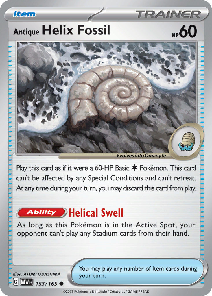 153/165 [SV3PT5] Antique Helix Fossil - Common