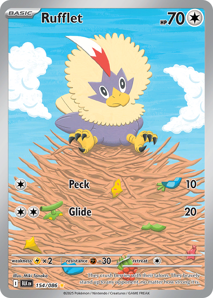 154/86 [BLK] Rufflet - Illustration Rare
