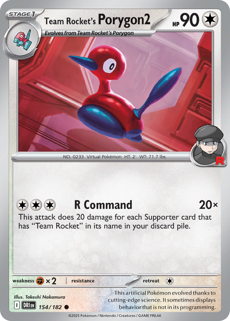 154/182 [DRI] Team Rocket's Porygon2 - Common