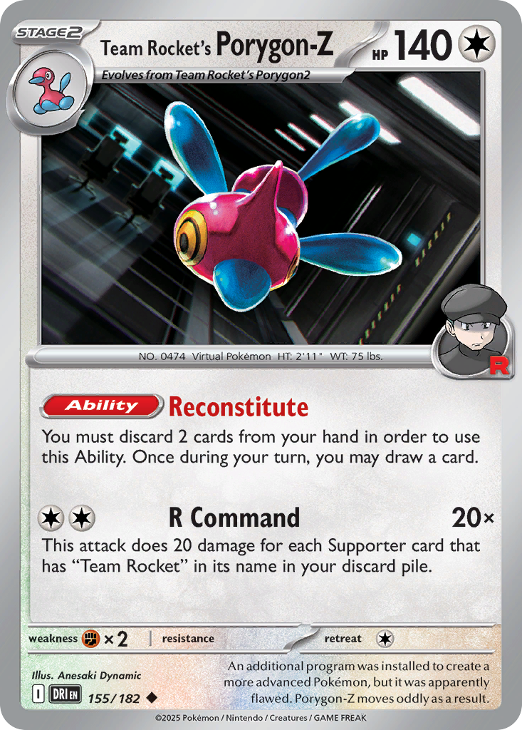 155/182 [DRI] Team Rocket's Porygon-Z - Uncommon