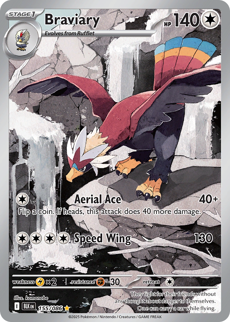 155/86 [BLK] Braviary - Illustration Rare